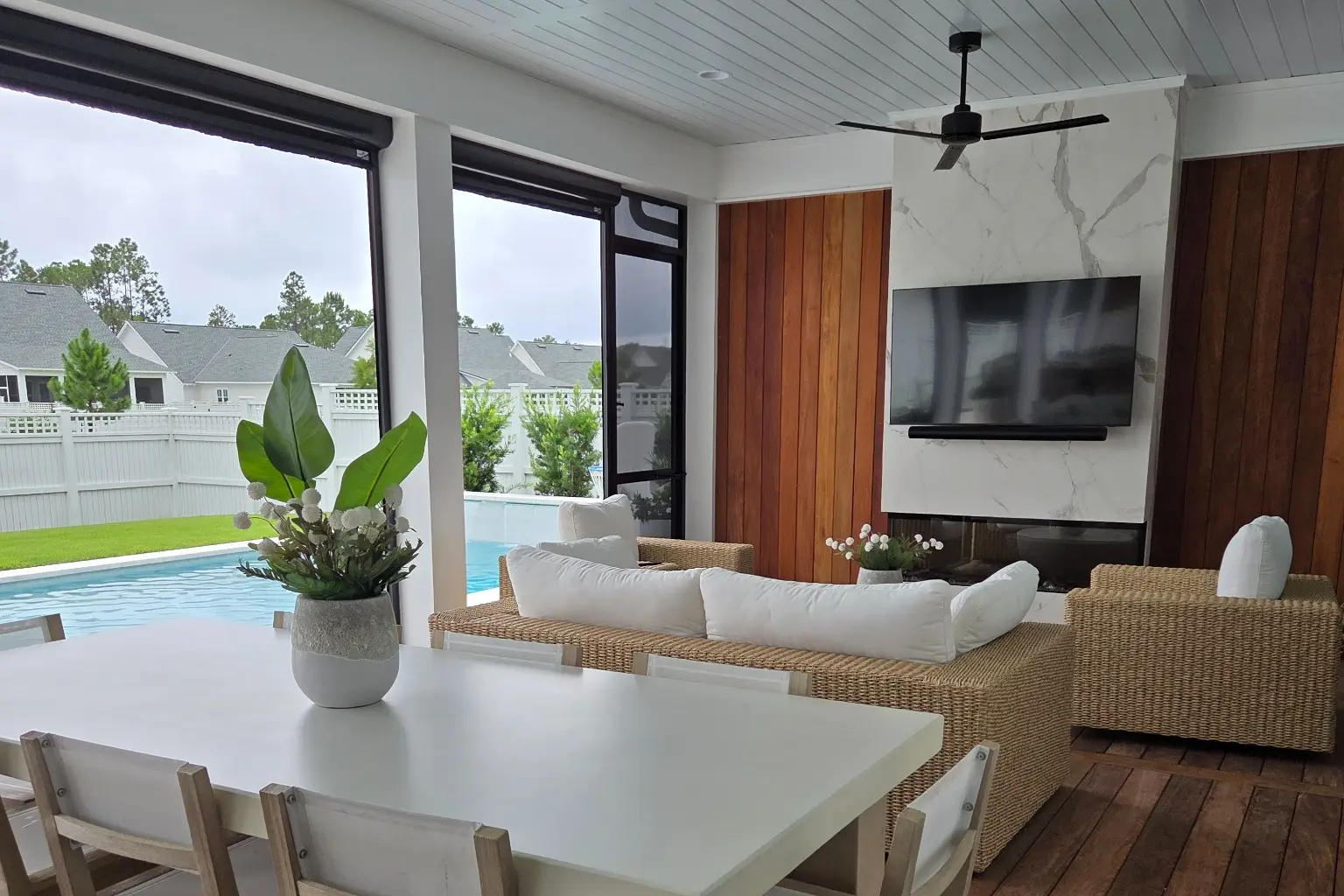 Watersound outdoor lounge, fireplace furniture and pool maintained on 30A
